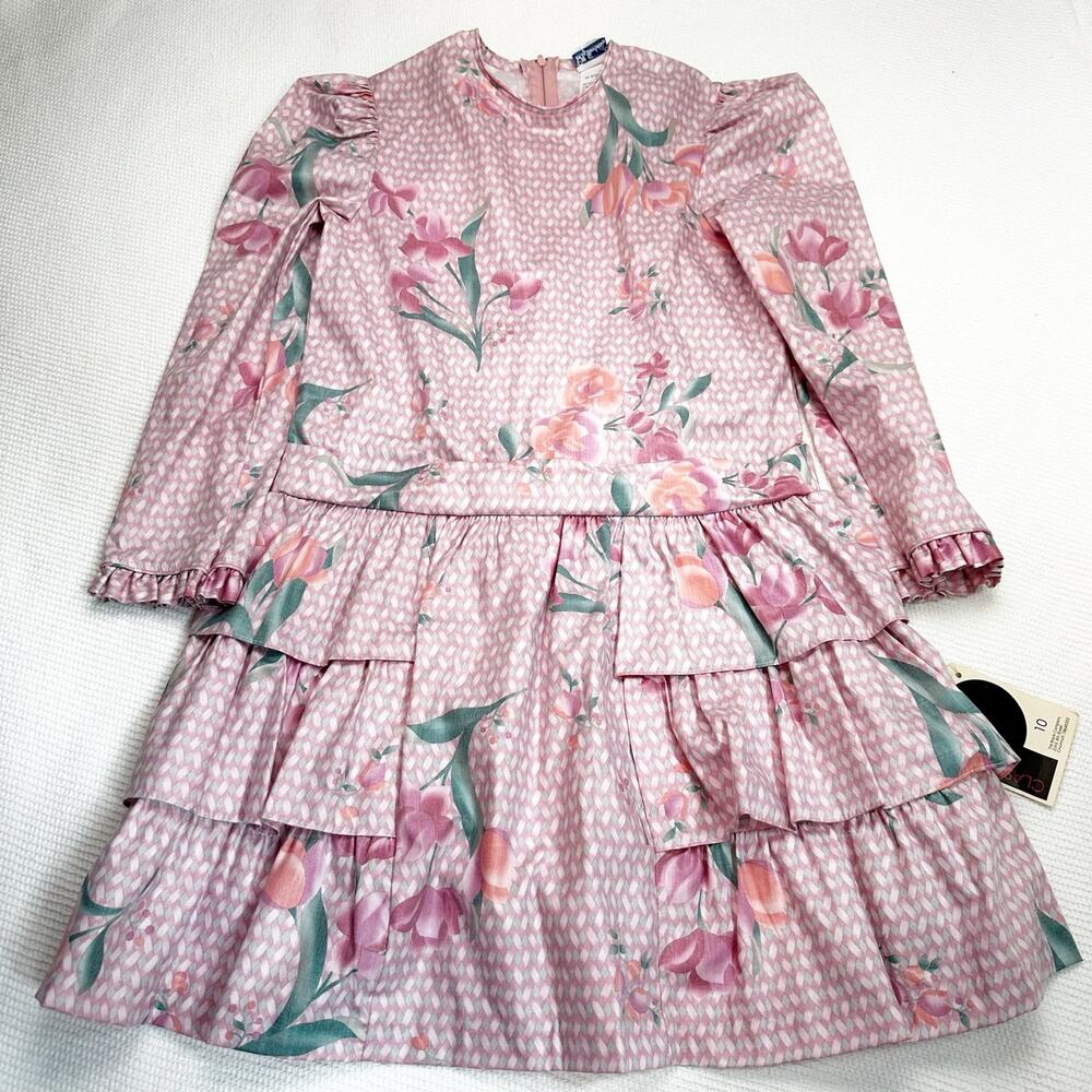 Polly Flinders vintage floral layered tulip 90s dress size 10